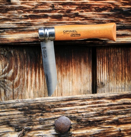 OPINEL N°8 Carbon Steel i Gaveeske