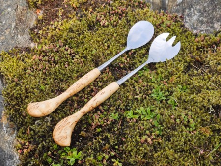 Salat bestikk - Fjellbjørk - Rask levering med personlig gravering