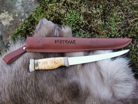 Fiskekniv STOR - Wood Jewel - rask levering med gravering