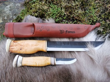 Dobbelkniv - Lapplands Smekniv og alround kniv. 34 og 20 cm kniver - Wood Jewel - rask levering med gravering